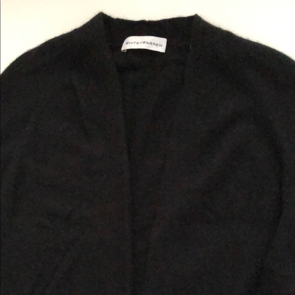 White + Warren Cashmere Black Open cardigan sweater - Picture 2 of 5